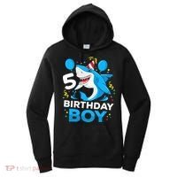5th Birthday Boy Shark Ocean Theme Party 5 Years Old For Boy Women's Hoodie thumb 0