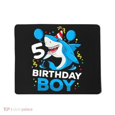 5th Birthday Boy Shark Ocean Theme Party 5 Years Old For Boy Mousepad