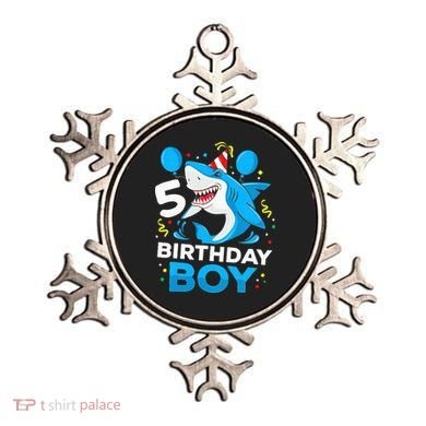 5th Birthday Boy Shark Ocean Theme Party 5 Years Old For Boy Ornament