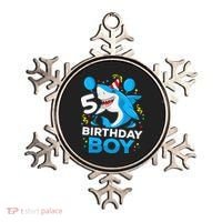 5th Birthday Boy Shark Ocean Theme Party 5 Years Old For Boy Ornament thumb 0