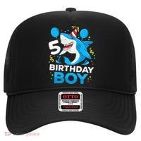 5th Birthday Boy Shark Ocean Theme Party 5 Years Old For Boy Hat thumb 0