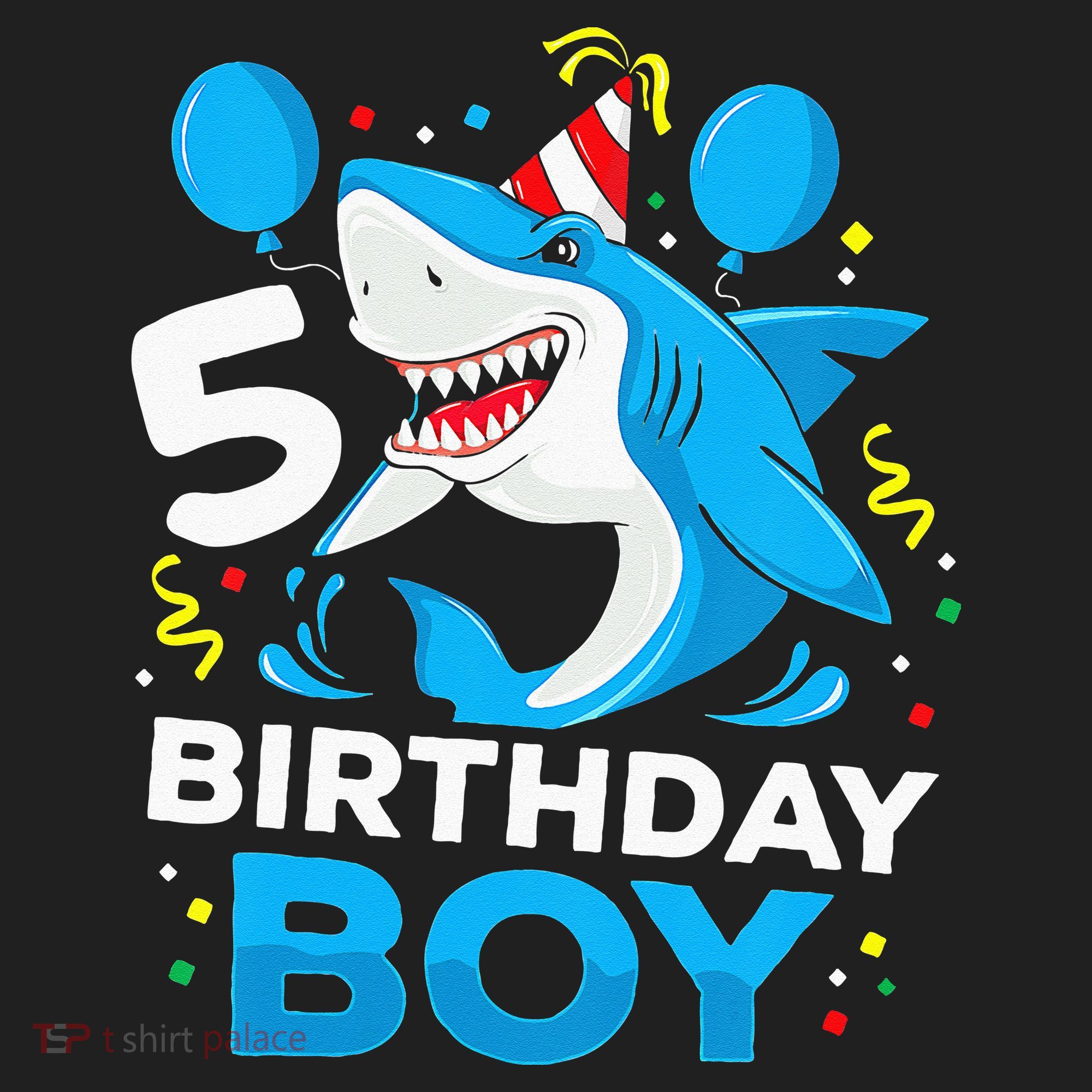 5th Birthday Boy Shark Ocean Theme Party 5 Years Old For Boy Golf Towel