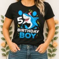 5th Birthday Boy Shark Ocean Theme Party 5 Years Old For Boy Women's T-Shirt thumb 2