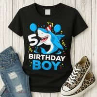 5th Birthday Boy Shark Ocean Theme Party 5 Years Old For Boy Women's T-Shirt thumb 3