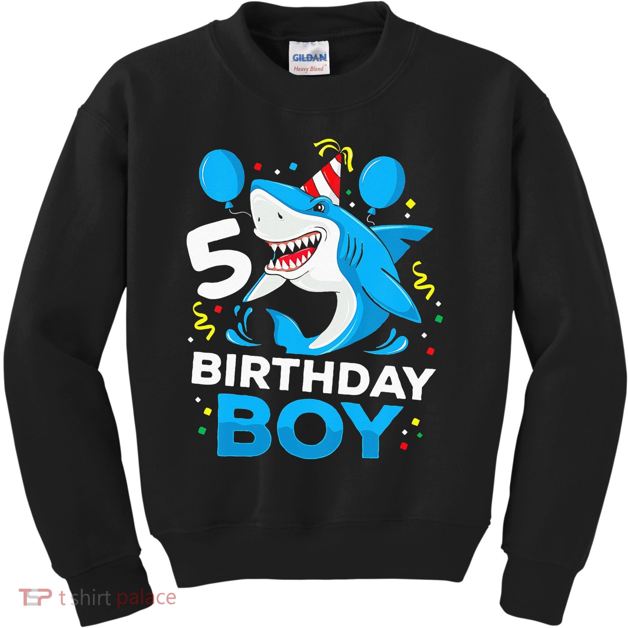 5th Birthday Boy Shark Ocean Theme Party 5 Years Old For Boy Kids Sweatshirt