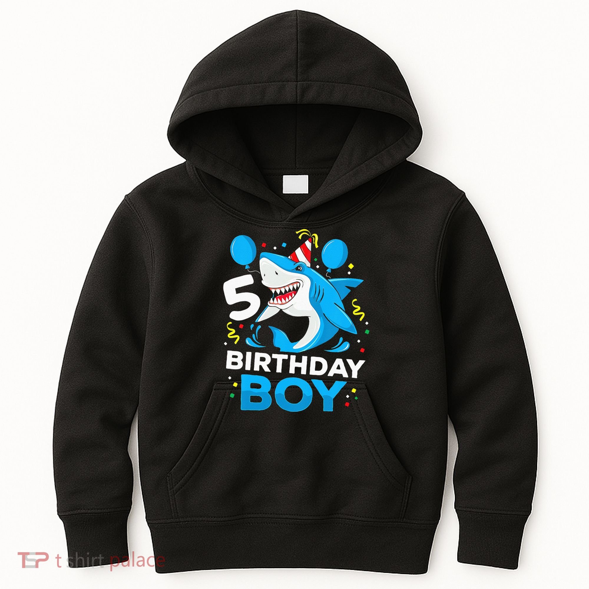 5th Birthday Boy Shark Ocean Theme Party 5 Years Old For Boy Kids Hoodie