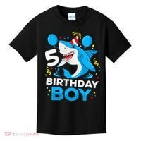 5th Birthday Boy Shark Ocean Theme Party 5 Years Old For Boy Kids T-Shirt thumb 0