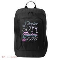 50th Birthday Chapter 50 Fabulous Since 1976 Rhinestones Diamonds City Backpack thumb 0