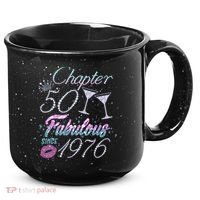 50th Birthday Chapter 50 Fabulous Since 1976 Rhinestones Diamonds 15oz Campfire Ceramic Mug thumb 0