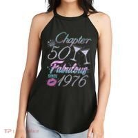 50th Birthday Chapter 50 Fabulous Since 1976 Rhinestones Diamonds Women's Perfect Tri Rocker Tank thumb 2