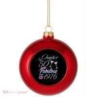 50th Birthday Chapter 50 Fabulous Since 1976 Rhinestones Diamonds Plastic Christmas Ball Ornament thumb 0