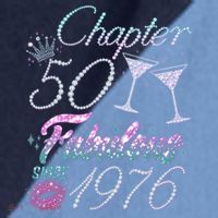 50th Birthday Chapter 50 Fabulous Since 1976 Rhinestones Diamonds Raglan Baseball Sleeve Shirt thumb 2