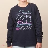 50th Birthday Chapter 50 Fabulous Since 1976 Rhinestones Diamonds Women's Sweatshirt thumb 0