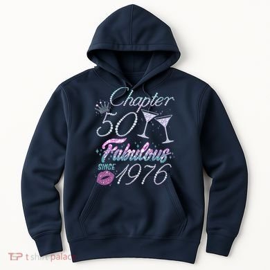 50th Birthday Chapter 50 Fabulous Since 1976 Rhinestones Diamonds Hoodie