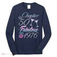 50th Birthday Chapter 50 Fabulous Since 1976 Rhinestones Diamonds Long Sleeve Shirt thumb 0
