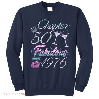 50th Birthday Chapter 50 Fabulous Since 1976 Rhinestones Diamonds Sweatshirt