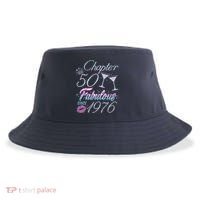 50th Birthday Chapter 50 Fabulous Since 1976 Rhinestones Diamonds Sustainable Bucket Hat thumb 0
