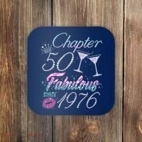 50th Birthday Chapter 50 Fabulous Since 1976 Rhinestones Diamonds Coaster thumb 0