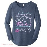 50th Birthday Chapter 50 Fabulous Since 1976 Rhinestones Diamonds Women's Perfect Tri Tunic Long Sleeve Shirt thumb 0