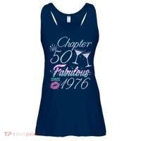 50th Birthday Chapter 50 Fabulous Since 1976 Rhinestones Diamonds Ladies Essential Flowy Tank thumb 0