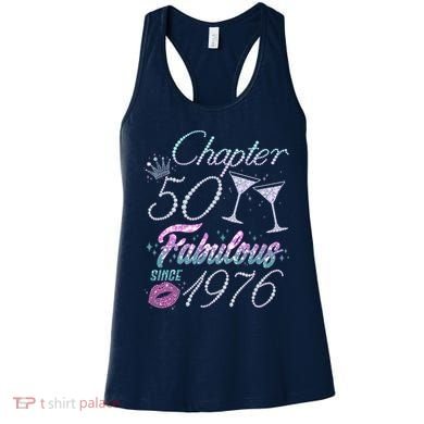 50th Birthday Chapter 50 Fabulous Since 1976 Rhinestones Diamonds Women's Tank Top