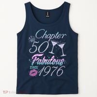 50th Birthday Chapter 50 Fabulous Since 1976 Rhinestones Diamonds Tank Top thumb 2