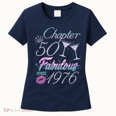 50th Birthday Chapter 50 Fabulous Since 1976 Rhinestones Diamonds Women's T-Shirt