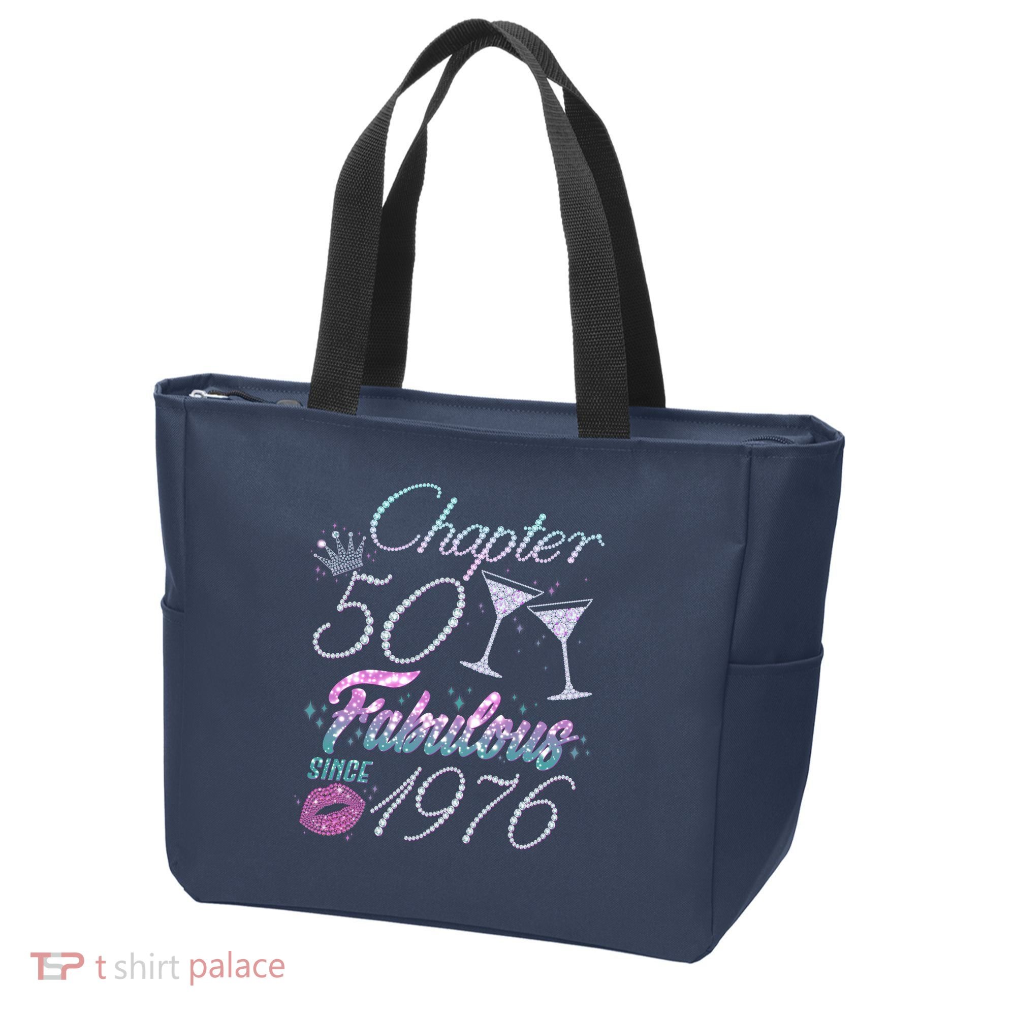 50th Birthday Chapter 50 Fabulous Since 1976 Rhinestones Diamonds Tote Bag