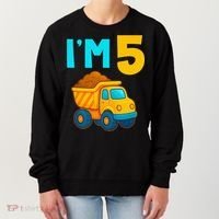 5th Birthday Cartoon Dump Toy Truck Construction I'M 5 Five Women's Sweatshirt thumb 0