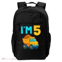 5th Birthday Cartoon Dump Toy Truck Construction I'M 5 Five Backpack thumb 0