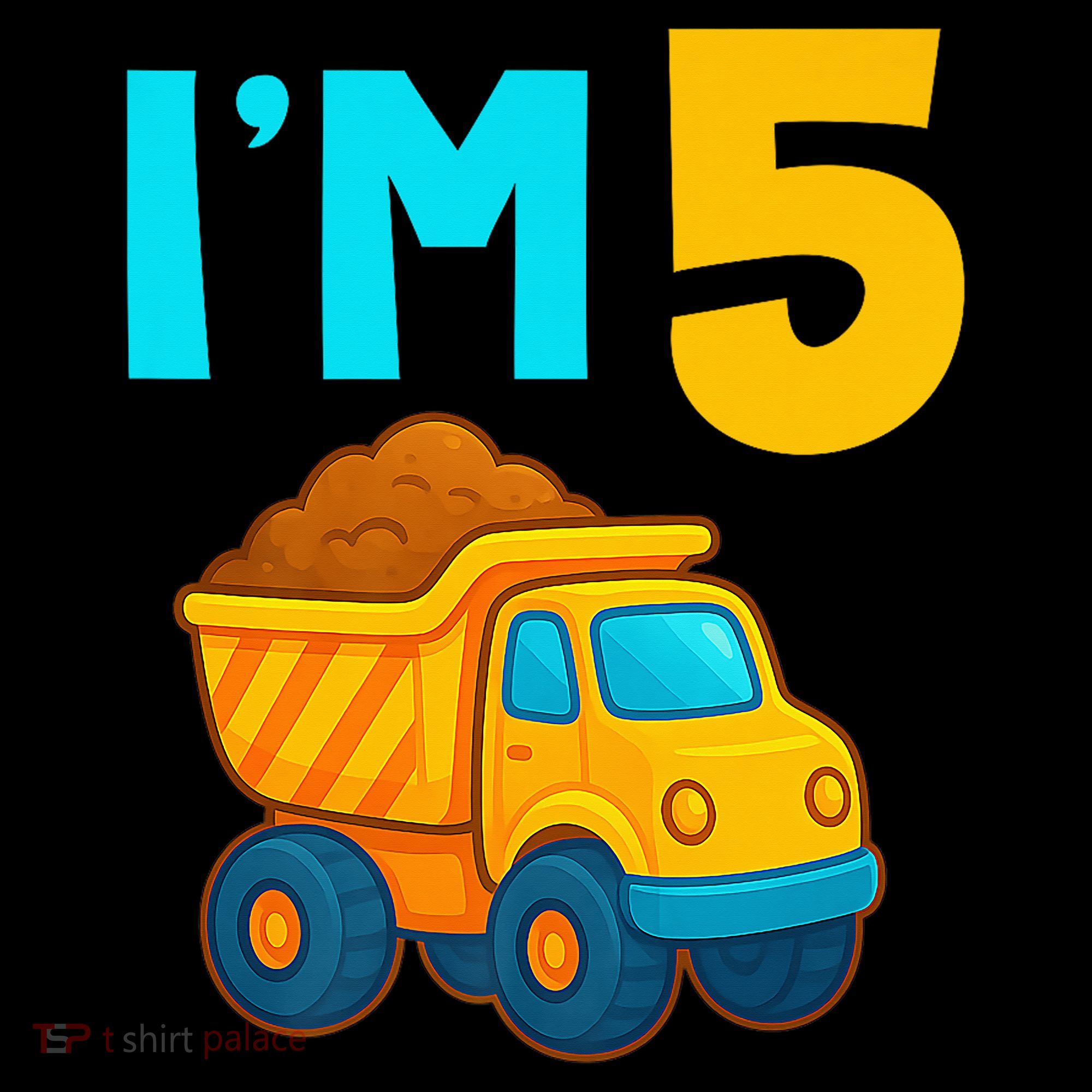 5th Birthday Cartoon Dump Toy Truck Construction I'M 5 Five Coffee Mug