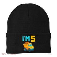 5th Birthday Cartoon Dump Toy Truck Construction I'M 5 Five Beanie thumb 0