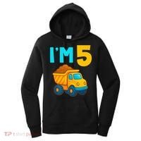 5th Birthday Cartoon Dump Toy Truck Construction I'M 5 Five Women's Hoodie thumb 0