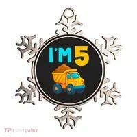 5th Birthday Cartoon Dump Toy Truck Construction I'M 5 Five Ornament thumb 0