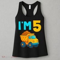 5th Birthday Cartoon Dump Toy Truck Construction I'M 5 Five Women's Tank Top thumb 3