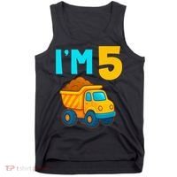 5th Birthday Cartoon Dump Toy Truck Construction I'M 5 Five Tank Top thumb 0