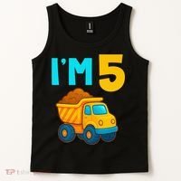 5th Birthday Cartoon Dump Toy Truck Construction I'M 5 Five Tank Top thumb 2
