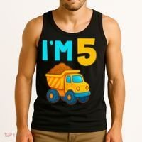 5th Birthday Cartoon Dump Toy Truck Construction I'M 5 Five Tank Top thumb 3