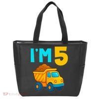 5th Birthday Cartoon Dump Toy Truck Construction I'M 5 Five Tote Bag thumb 0