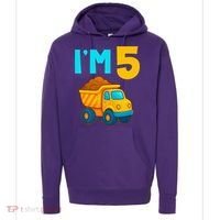 5th Birthday Cartoon Dump Toy Truck Construction I'M 5 Five Hoodie thumb 0
