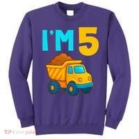 5th Birthday Cartoon Dump Toy Truck Construction I'M 5 Five Sweatshirt thumb 0