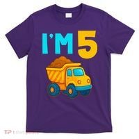 5th Birthday Cartoon Dump Toy Truck Construction I'M 5 Five T-Shirt thumb 0