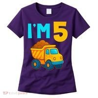 5th Birthday Cartoon Dump Toy Truck Construction I'M 5 Five Women's T-Shirt thumb 0