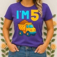 5th Birthday Cartoon Dump Toy Truck Construction I'M 5 Five Women's T-Shirt thumb 2