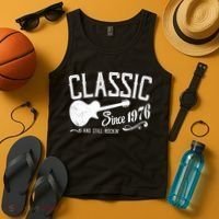 50th Birthday Classic Guitar Since 1976 And Still Rockin Tank Top thumb 4