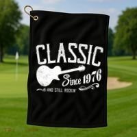 50th Birthday Classic Guitar Since 1976 And Still Rockin Golf Towel thumb 1