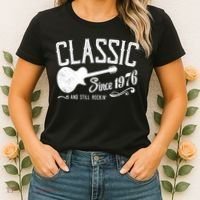 50th Birthday Classic Guitar Since 1976 And Still Rockin Women's T-Shirt thumb 2