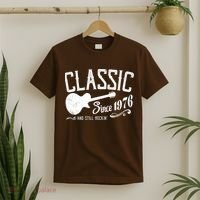 50th Birthday Classic Guitar Since 1976 And Still Rockin T-Shirt thumb 2