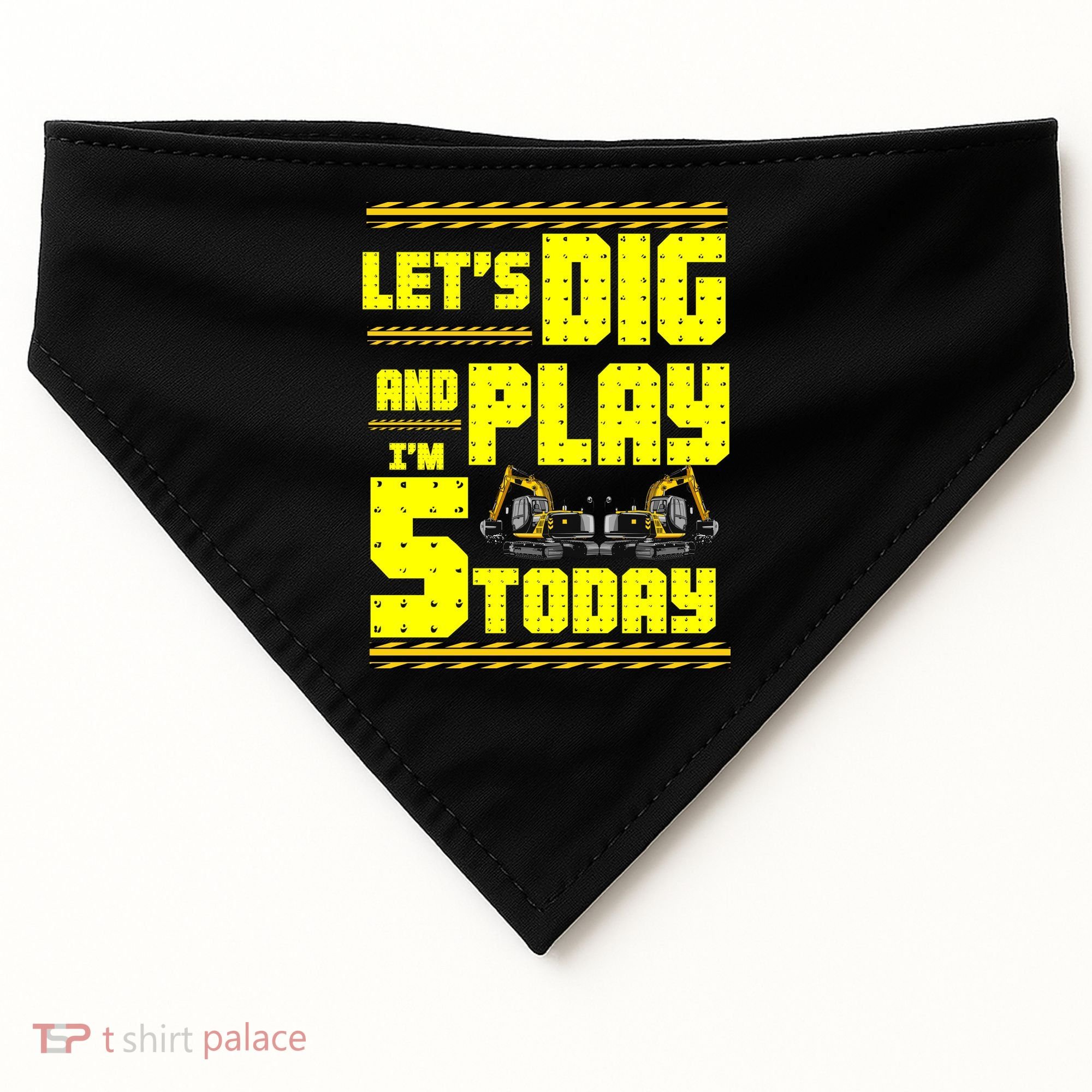 5th Birthday Construction USA-Made Doggie Bandana