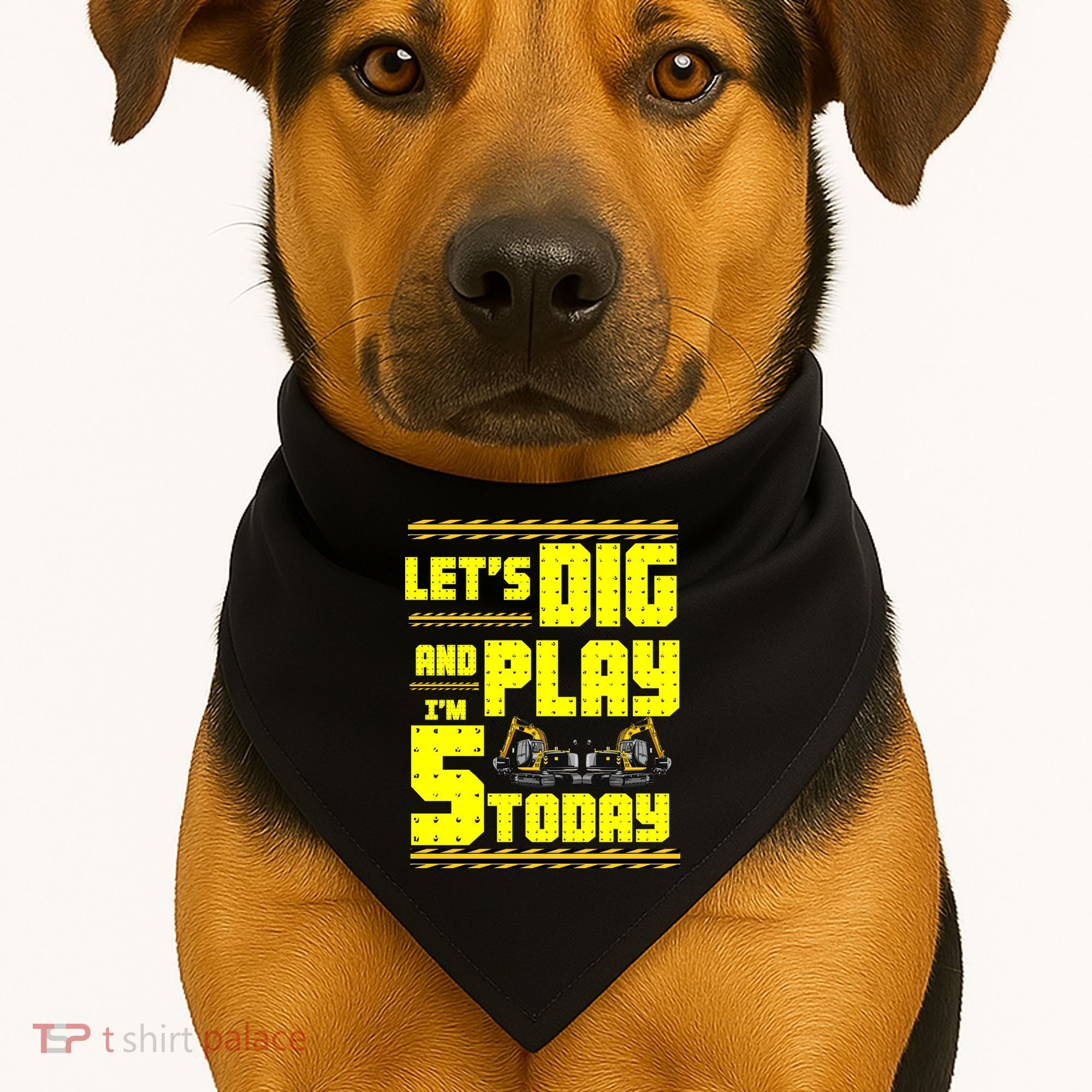 5th Birthday Construction USA-Made Doggie Bandana